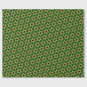 Black Yellow And Green Star Pattern ラッピングペーパー (フラット)