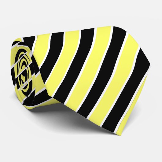 Black, Yellow and White Stripes necktie ネクタイ (ロール)