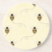 Black Yellow Gold Bees コースター (正面)