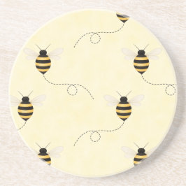 Black Yellow Gold Bees コースター