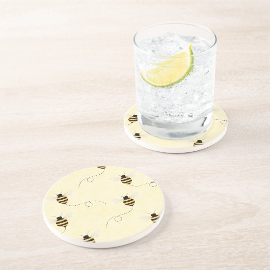 Black Yellow Gold Bees コースター (側面)