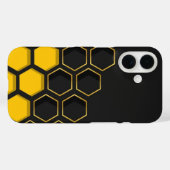 Black & Yellow Golden Honeycomb Geometric Phone Ca Case-Mate iPhoneケース (裏面 (横))