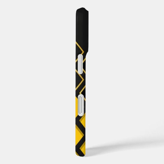 Black & Yellow Golden Honeycomb Geometric Phone Ca Case-Mate iPhoneケース (裏面 / 右)
