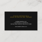 Black/Yellow Gym Barbell Icon Personal Trainer 名刺 (裏面)