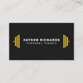 Black/Yellow Gym Barbell Icon Personal Trainer 名刺 (正面)