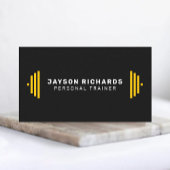 Black/Yellow Gym Barbell Icon Personal Trainer 名刺