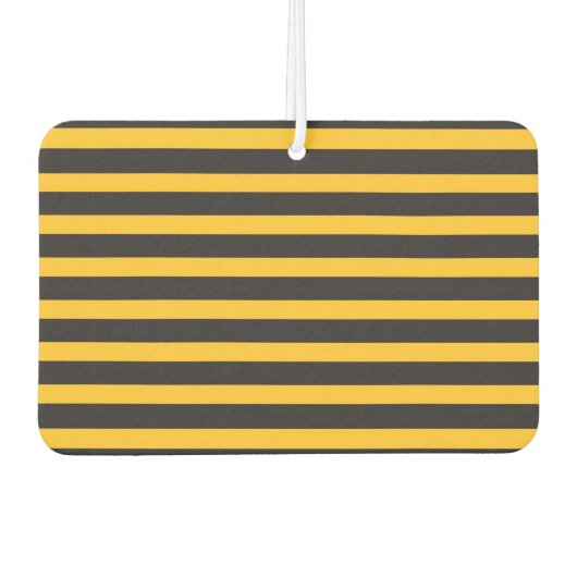 Black Yellow Horizontal Lines Geometric Bee Animal カーエアーフレッシュナー (正面)