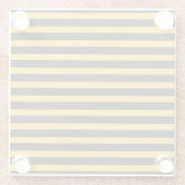 Black Yellow Horizontal Lines Geometric Bee Animal ガラスコースター (裏面)