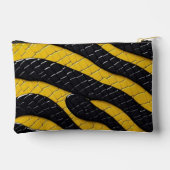 Black & Yellow Luxury Modern Animal skin アクセサリーポーチ (裏面)