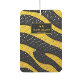 Black & Yellow Luxury Modern Animal skin カーエアーフレッシュナー