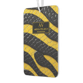 Black & Yellow Luxury Modern Animal skin カーエアーフレッシュナー (左)