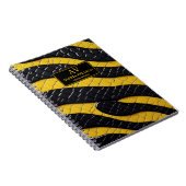 Black & Yellow Luxury Modern Animal skin ノートブック (右側)