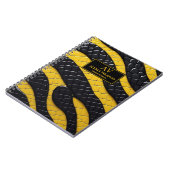 Black & Yellow Luxury Modern Animal skin ノートブック (左側)