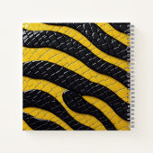 Black & Yellow Luxury Modern Animal skin ノートブック (裏面)