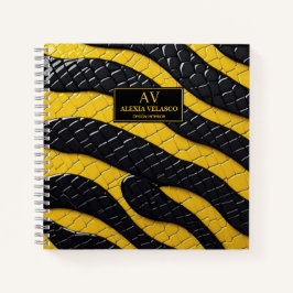Black & Yellow Luxury Modern Animal skin ノートブック
