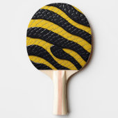 Black & Yellow Luxury Modern Animal skin 卓球ラケット (裏面)