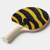 Black & Yellow Luxury Modern Animal skin 卓球ラケット (正面アングル)