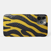 Black & Yellow Luxury Modern Animal skin Case-Mate iPhoneケース (裏面(横))