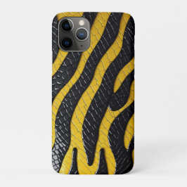 Black & Yellow Luxury Modern Animal skin iPhone 11 Proケース