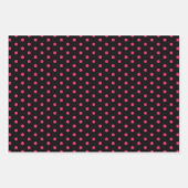 Black Yellow Polka Dot Wrapping Paper ラッピングペーパーシート (正面)