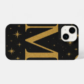 Black & Yellow Star Phone Case with Big M – Trendy iPhoneケース (裏面横)