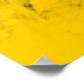 Black Yellow White Modern Abstract Brushstrokes ポスター (角)