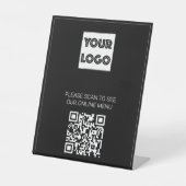 Black Your Logo Custom Business QR Code Menu 台座サイン (正面)