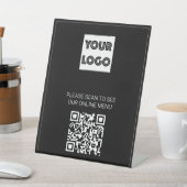Black Your Logo Custom Business QR Code Menu 台座サイン (インサイチュ)