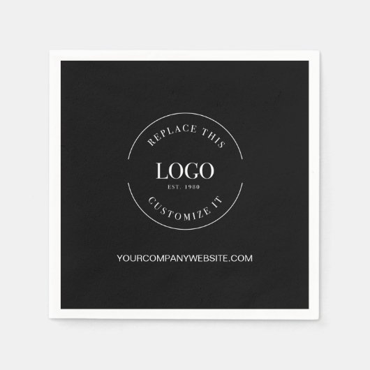 Black Your Logo Here CompanyのWebサイトカスタム スタンダードカクテルナプキン (正面)