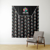 Black Your Logo Pattern Promotional Backdrop タペストリー (インサイチュ)