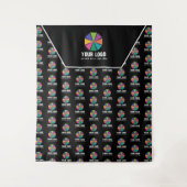 Black Your Logo Pattern Promotional Backdrop タペストリー (正面)