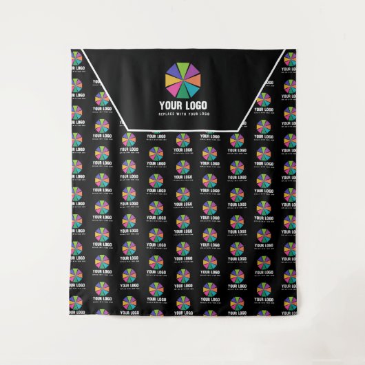Black Your Logo Pattern Promotional Backdrop タペストリー (正面)