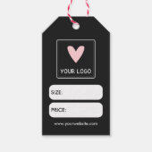 Black Your Square Logo Social Media Price Tags ギフトタグ (正面)