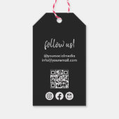 Black Your Square Logo Social Media Price Tags ギフトタグ (裏面)