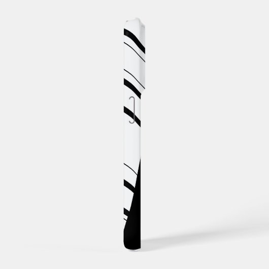 Black Zig Zag Pattern iPhone Case iPhoneケース (右側面)
