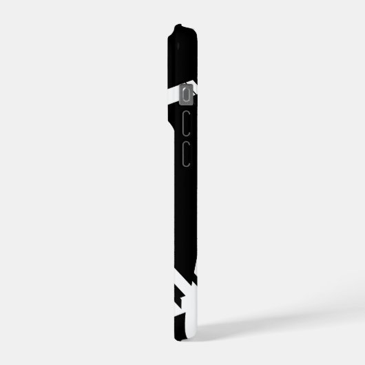 Black Zig Zag Pattern iPhone Case iPhoneケース (左側面)