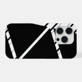 Black Zig Zag Pattern iPhone Case iPhoneケース (裏面横)