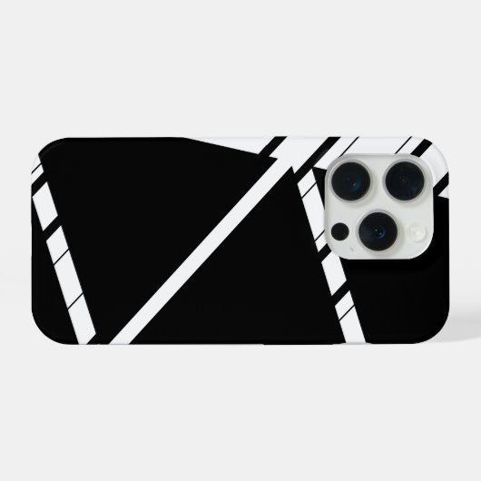 Black Zig Zag Pattern iPhone Case iPhoneケース (裏面横)