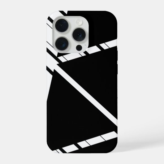 Black Zig Zag Pattern iPhone Case iPhoneケース (裏面)