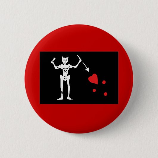 Blackbeardの海賊旗 缶バッジ (正面)