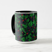 Blackberries on dark gray マグカップ (正面左)