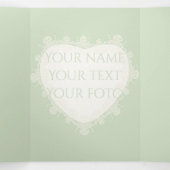 BlackBerryの緑と赤の水の色を紙 三つ折りカード (内部中)