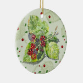 BlackBerryの緑と赤の水色 セラミックオーナメント (右)