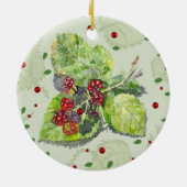 BlackBerryの緑と赤の水色 セラミックオーナメント (裏面)