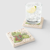 BlackBerry緑と赤 ストーンコースター (横)