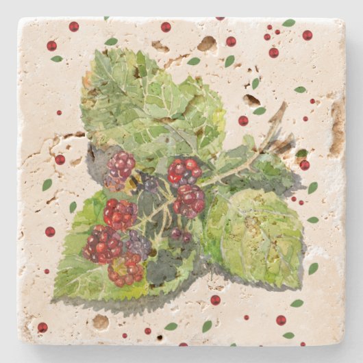 BlackBerry緑と赤 ストーンコースター (正面)