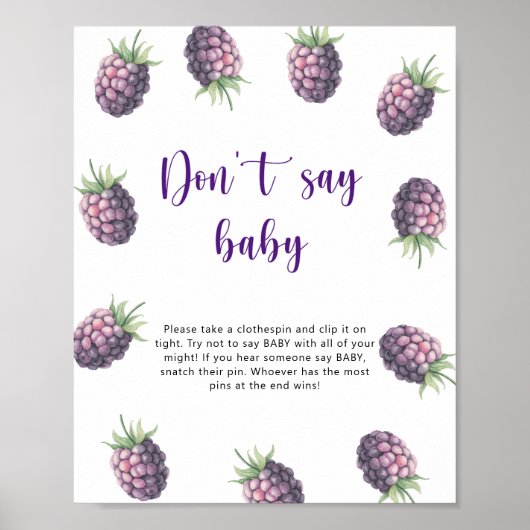 Blackberry - Don't say baby  ポスター (正面)