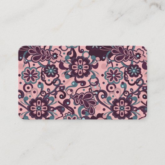 Blackberry Groovy Psychedelic 60s 70s Floral 名刺 (正面)