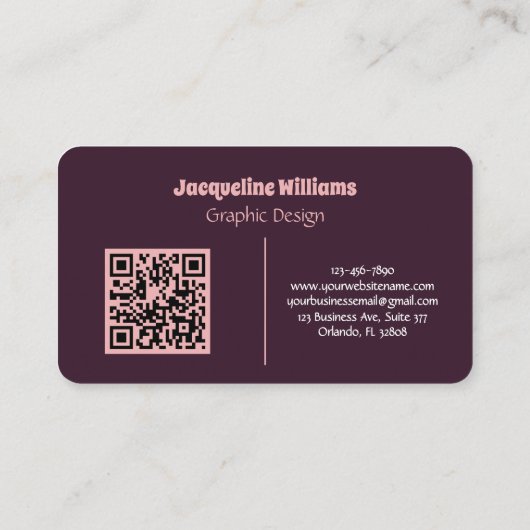 Blackberry Groovy Psychedelic 60s 70s Floral 名刺 (裏面)