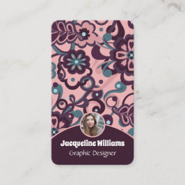 Blackberry Groovy Psychedelic 60s 70s Floral II 名刺